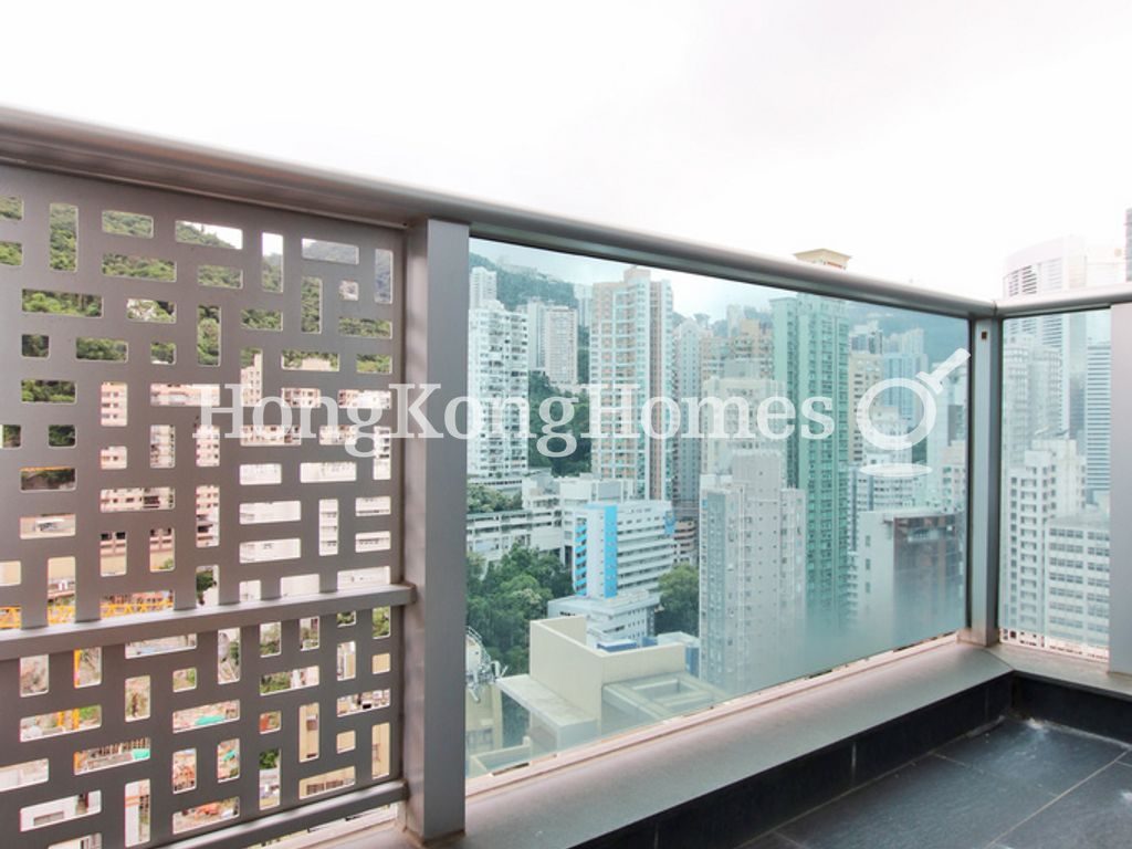 Balcony off Living and Dining Room — J Residence, Wan Chai